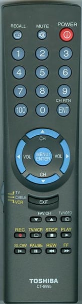 Replacement remote for Toshiba CZ32T31, 27A40, CL34T31, CZ36T31, 19A30