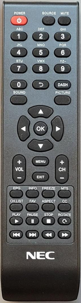 Replacement remote control for Nec E658
