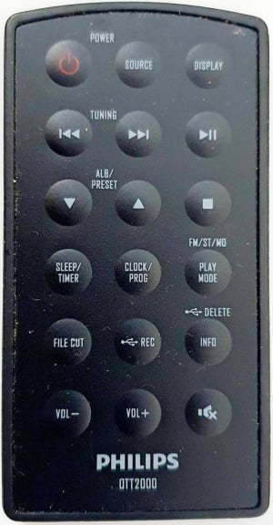 Replacement remote control for Philips OTT2000