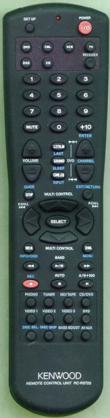 Replacement remote control for Kenwood RC-R0720