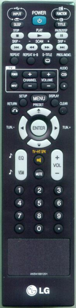 Replacement remote for LG HT963SA-AP HT963TA XV4825