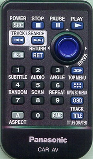Replacement remote for Panasonic YEFX9995179, CYVHD9500U