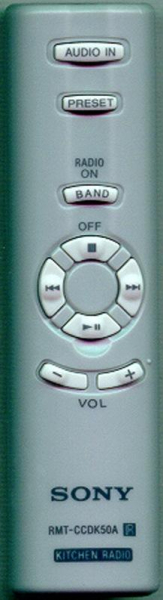 Replacement remote for Sony RMTCCDK50A, ICFCDK50, A1444376A