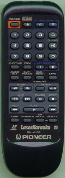 Replacement remote for Pioneer VXX2430, CU-V152, CLDV870