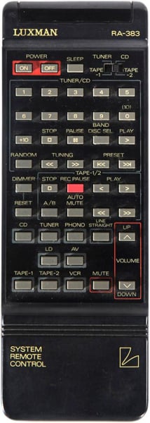 Replacement remote control for Luxman A-383