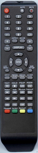 Replacement remote control for Hyundai H-LCDVD3200V2