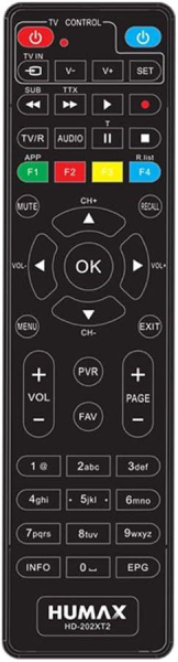 Replacement remote control for Humax HD2022T2