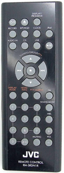 Replacement remote control for JVC RM-SRDN1WR