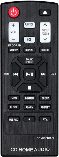 Replacement remote control for LG COV30748175