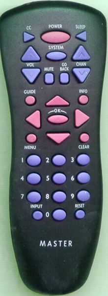 Replacement remote for Rca J25420 MASTER, J36530 MASTER, J24F635