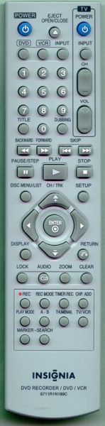 替换的遥控器用于 Insignia ISDVD100121, 6711R1N189C, ISDVD1001