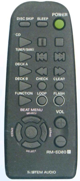 Replacement remote control for Sony HCD-H881