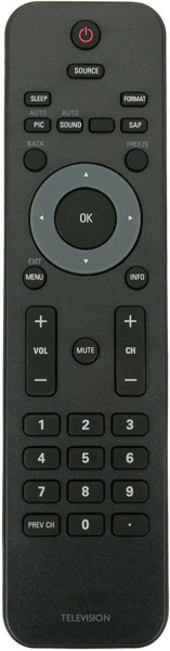Replacement remote for Philips 19PFL4505D/F7 32PFL3506 32PFL3506/F7