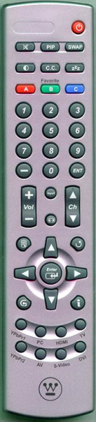 Replacement remote for White Westinghouse SK-26H630S SK-32H635S TX-42F970Z W1603 W3223
