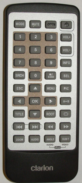 Replacement remote control for Clarion VRX485VD