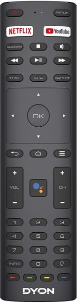 Replacement remote control for Hyundai HY-TVS32HD-006