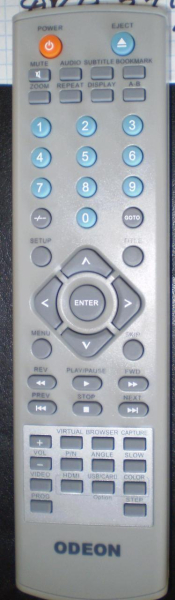 Replacement remote control for Odeon DVP-750