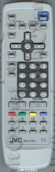 Replacement remote control for JVC RM-C1351 4B1