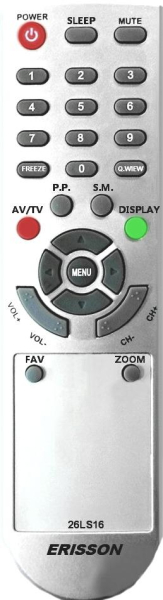 Replacement remote control for Erisson 32LS16