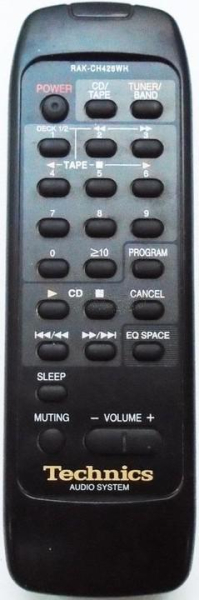 Replacement remote control for Technics RAK-CH426WH