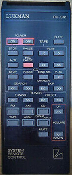 Replacement remote control for Luxman R-351