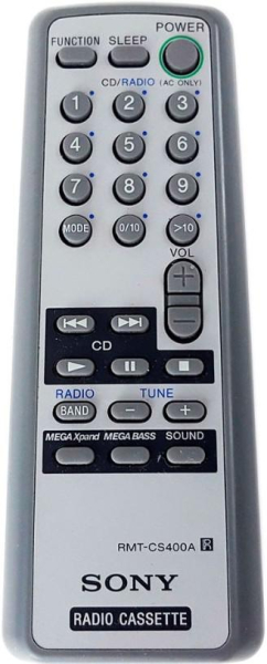 Replacement remote control for Sony CFD-S400